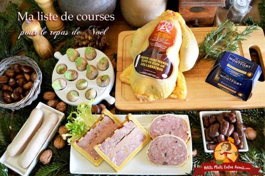 Ma liste de courses pour le repas de Noël