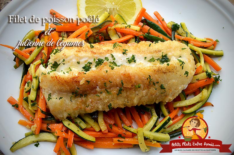 Poisson sauce champagne et julienne de légumes - Recette par Rolly