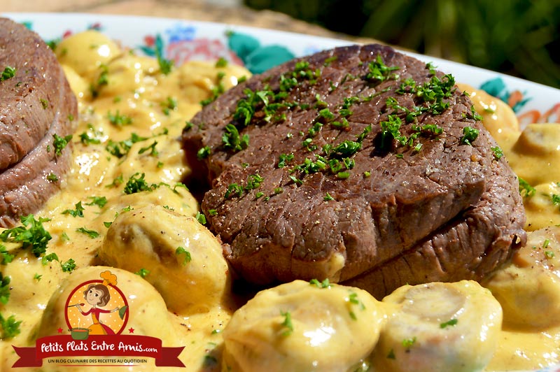 Recette de tournedos de boeuf aux champignons