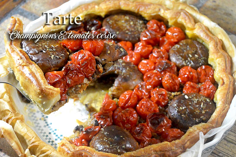 Tarte aux champignons et huile d'olive