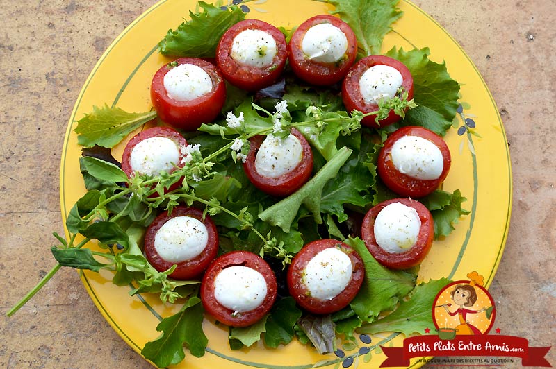 Assiette de tomates mozzarella au pesto