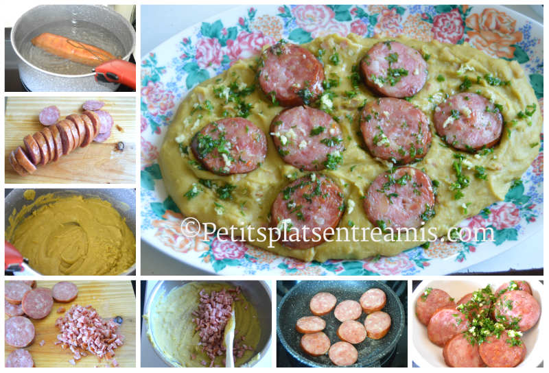 Saucisse De Morteau Et Puree De Pois Casses Petits Plats Entre Amis