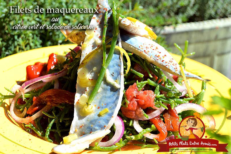 Filets de maquereaux au citron vert et salade de salicorne