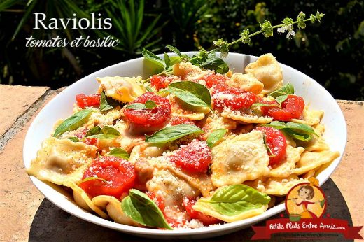 Raviolis aux tomates et basilic