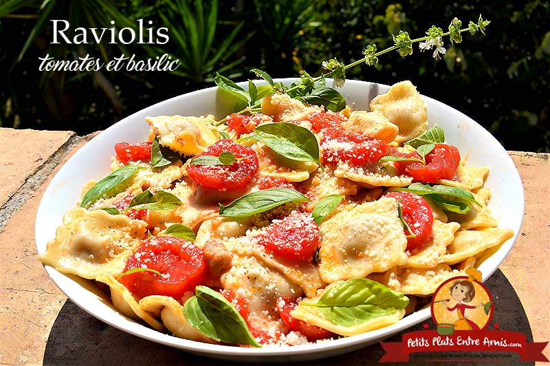 Raviolis aux tomates et basilic