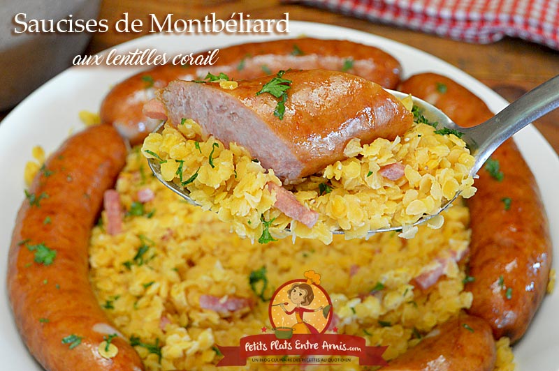 Saucisses De Montbeliard Aux Lentilles Corail Petits Plats Entre