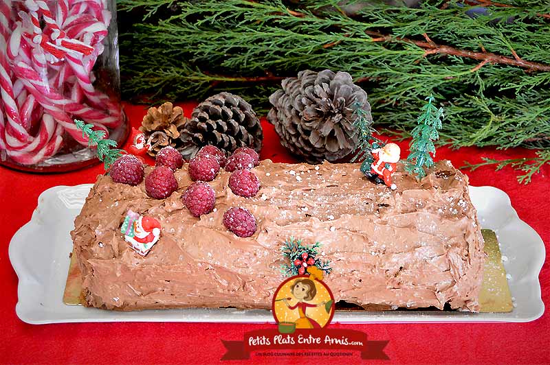 Bûche de Noël chocolat framboises la recette