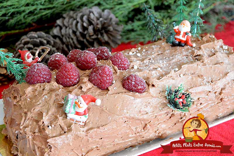 Recette bûche de Noël chocolat framboises