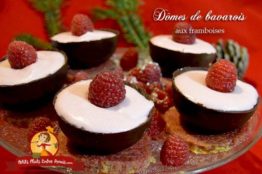 Dômes de bavarois aux framboises