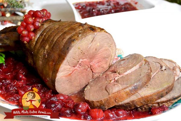 Recette de rôti de cuissot de chevreuil aux canneberges
