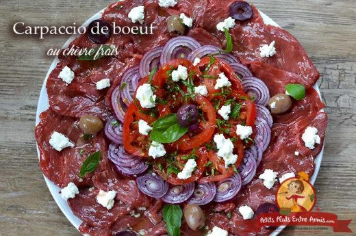 Carpaccio de boeuf au chèvre frais