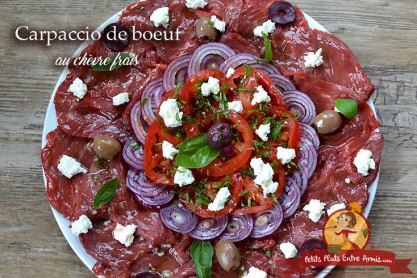 Carpaccio de boeuf au chèvre frais