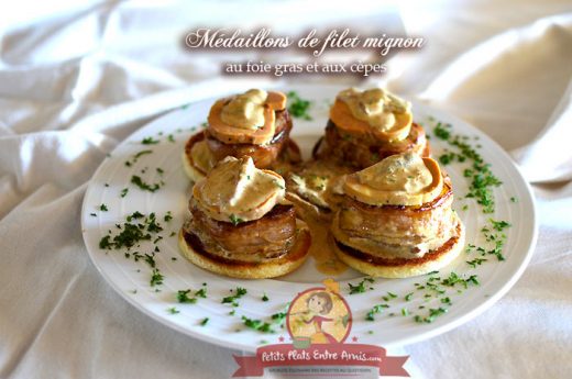 Médaillons de filet mignon au foie gras et aux cèpes