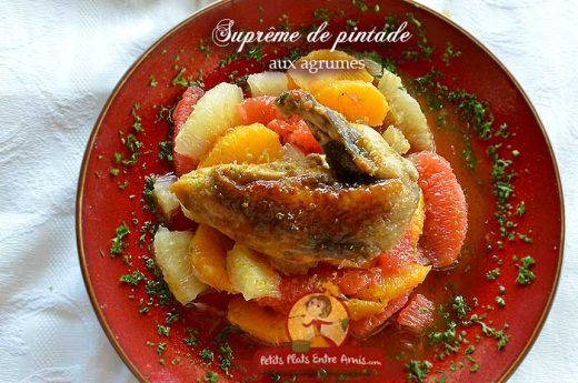 Suprême de pintade aux agrumes