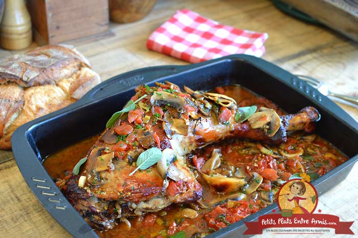 Cuisse de dinde aux tomates et champignons la recette