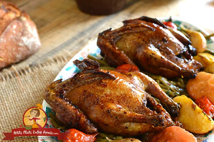 Recette de pigeon rôti laqué au miel