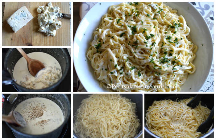 Cuisson fettuccine au gorgonzola