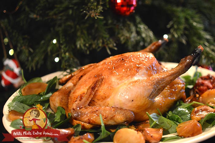 Poulet de Bresse farci aux foies de volaille et pommes la recette