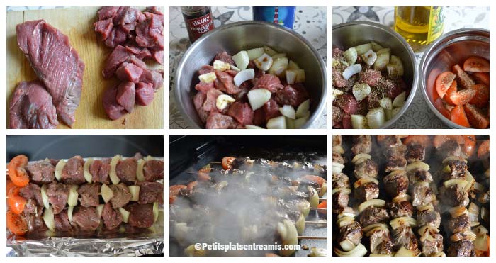 Cuisson brochette de poire de boeuf aux herbes de Provence