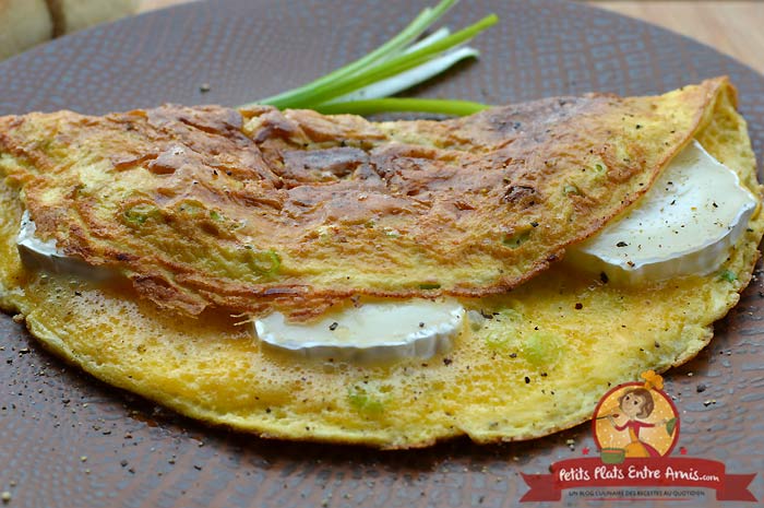 Recette omelette chèvre et cébettes