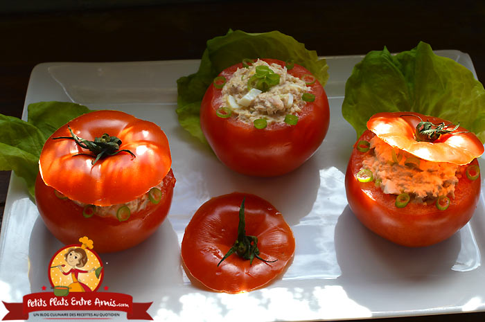 Tomates farcies au thon et oeuf  la recette