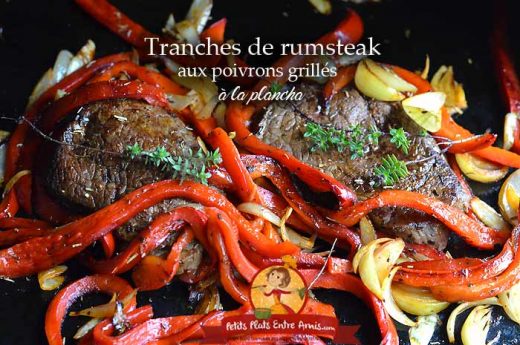 Tranches de rumsteak aux poivrons grillés à la plancha