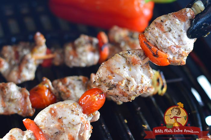 Cuisson brochette d'araignée de porc