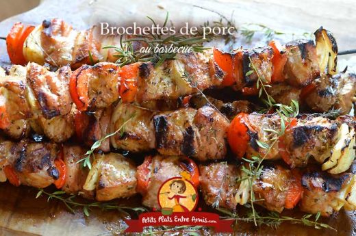 Brochettes de porc au barbecue