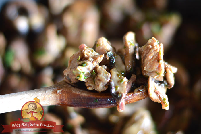 Cuisson sauté d'agneau aux champignons