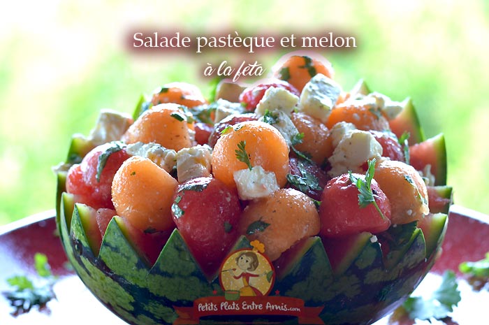 Salade pastèque et melon à la feta