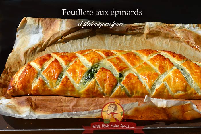 Feuilleté aux épinards et filet mignon fumé