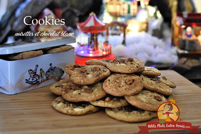 Cookies aux noisettes et chocolat blanc