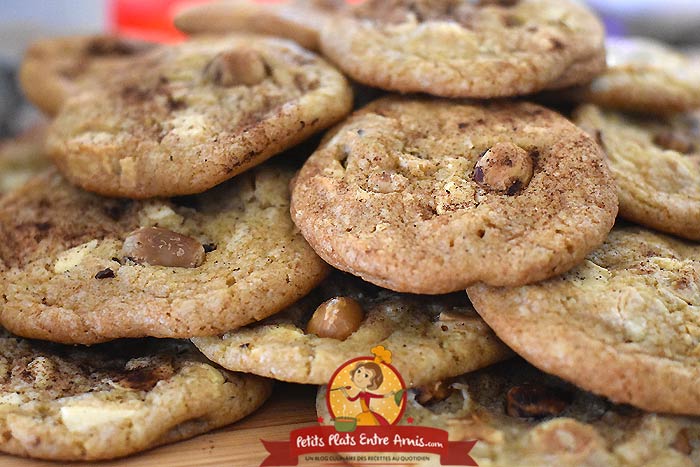 Recette cookies aux noisettes et chocolat blanc