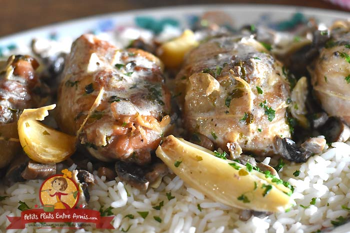 Recette paupiettes de poulet à la crème et champignons