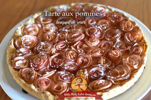 Tarte aux pommes bouquet de roses