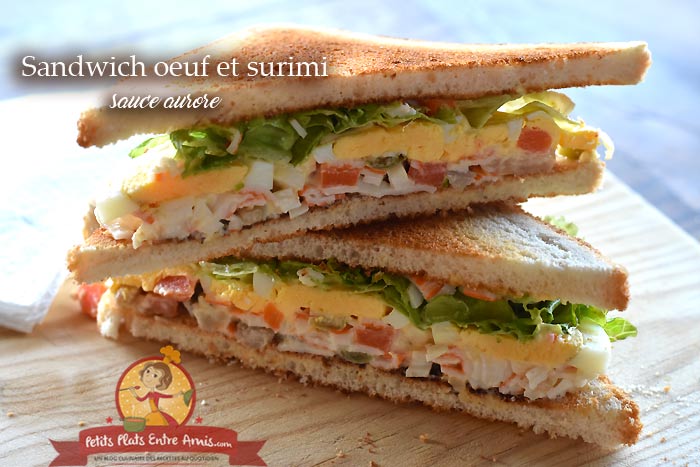 Sandwich oeuf et surimi sauce aurore