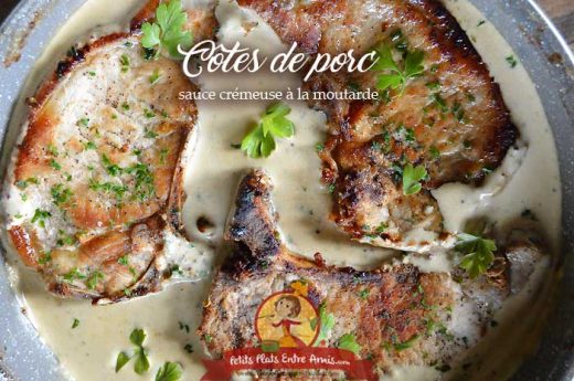 Côtes de porc sauce crémeuse à la moutarde