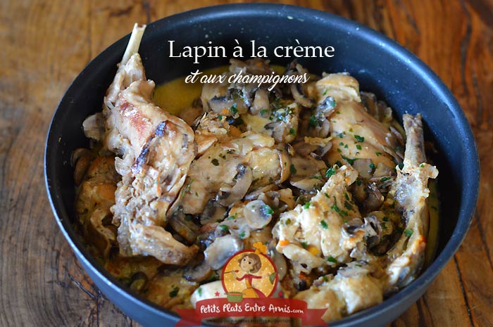 Lapin à la crème et aux champignons