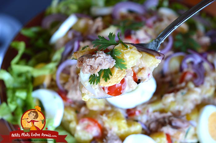 Ingrédients salade de pommes de terre au thon