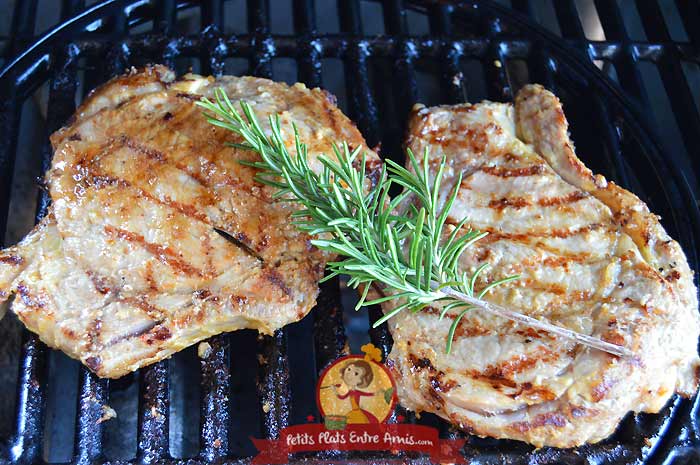 Recette côte de veau à la moutarde et au romarin cuite au barbecue