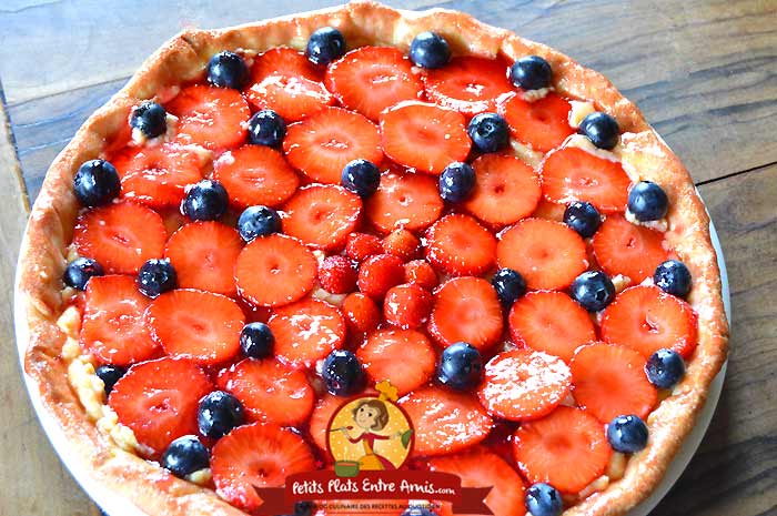 Recette tarte aux fraises et myrtilles