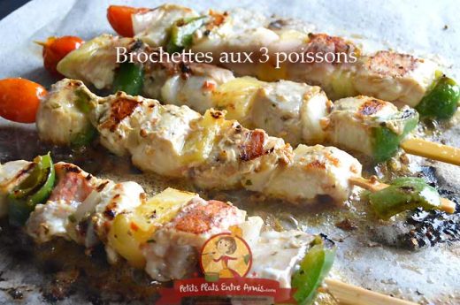 Brochettes aux 3 poissons