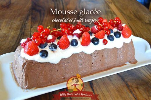 Mousse glacée au chocolat et fruits rouges