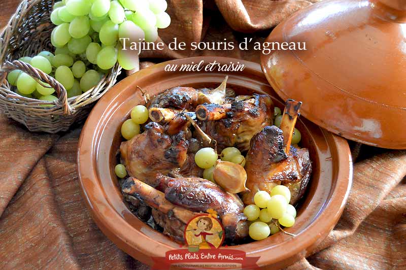 Tajine de souris d'agneau au miel et raisin