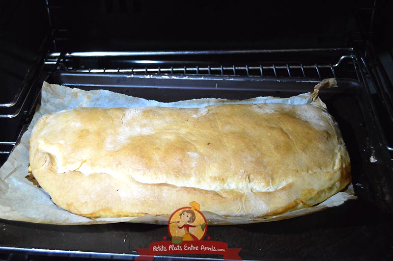 Cuisson de la pizza calzone maison