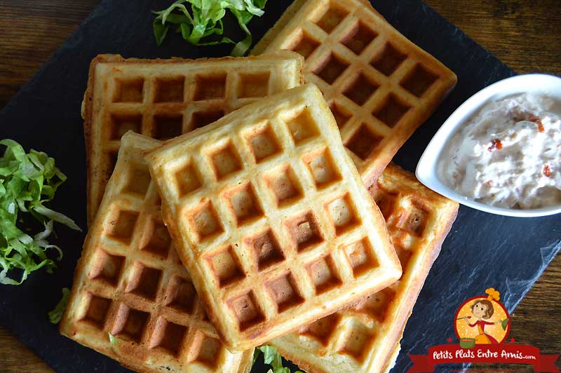 Recette de gaufre au parmesan et crème fouettée aux tomates séchées