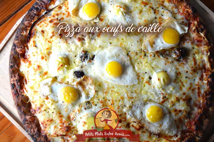 Pizza aux oeufs de caille