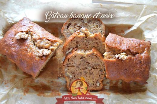 Gâteau banane et noix