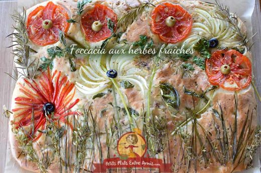 Recette Focaccia aux herbes fraîches façon tableau