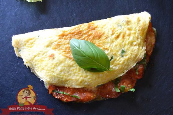 Recette omelette tomate et basilic